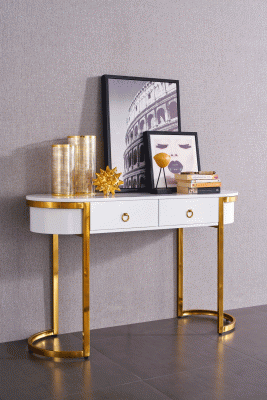 Bedroom Furniture Dressers and Chests 131 Hallway Console Table White/Gold