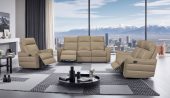 Living Room Furniture Sofas Loveseats and Chairs 3517 Taupe w/ manual recliners